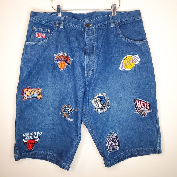 Unk Other - 2000s UNK NBA Patch Denim Shorts